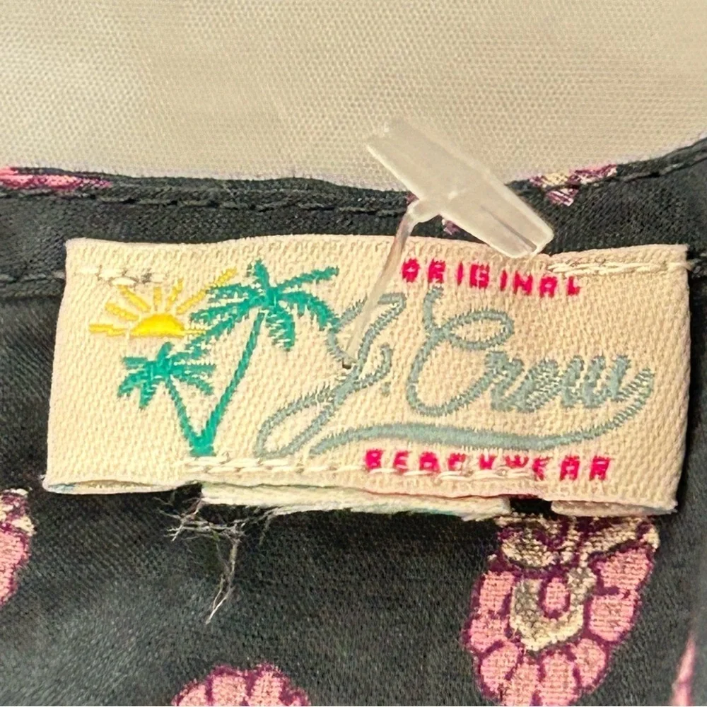 J CREW BEACHWEAR Organic Cotton A-line Floral Tiered Beach Dress Best Buds S